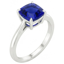 Natural Sapphire Ring 2.25ct - White Gold 14K