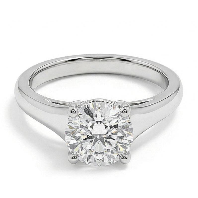natural round diamond 2.25ct ring side angle