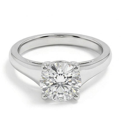 natural round diamond 2.25ct ring side angle