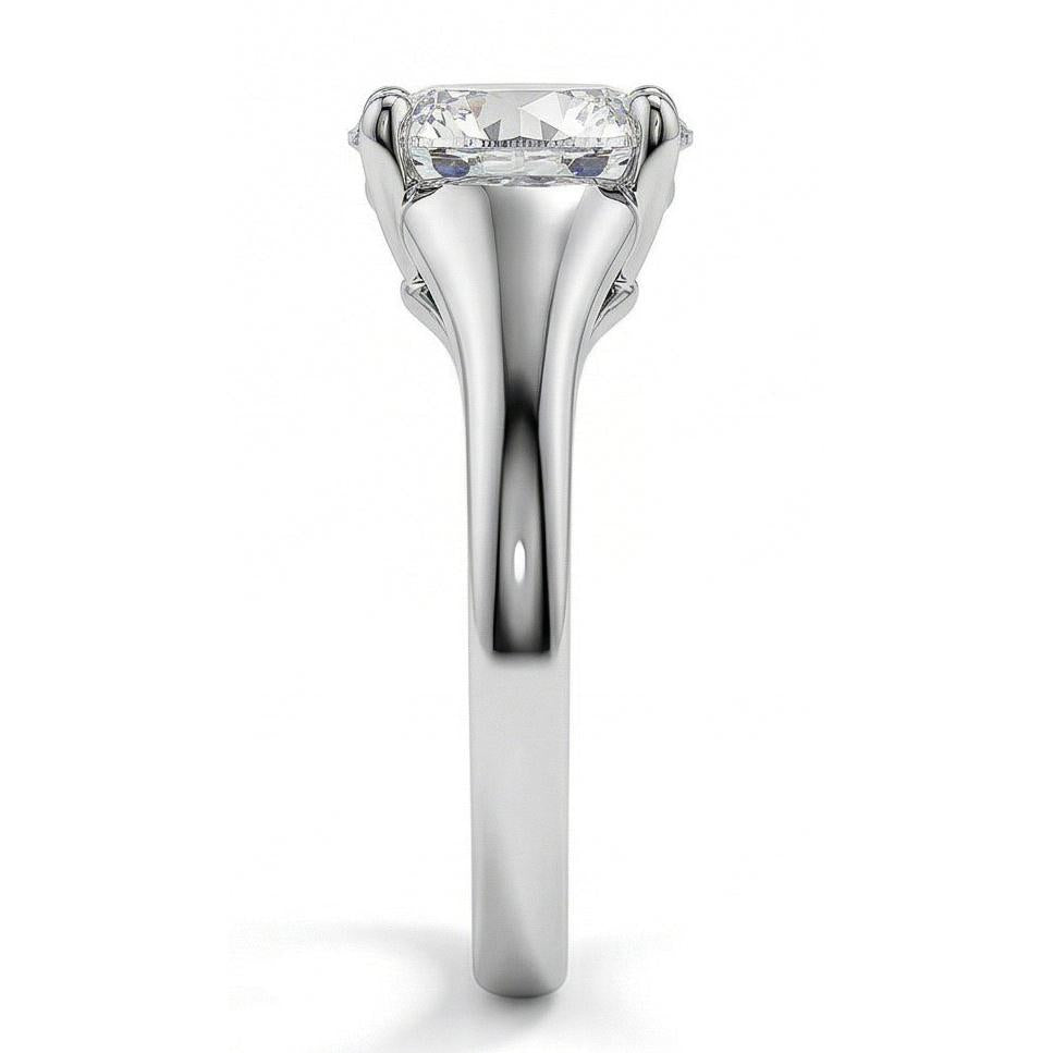 natural round diamond 2.25ct ring top view