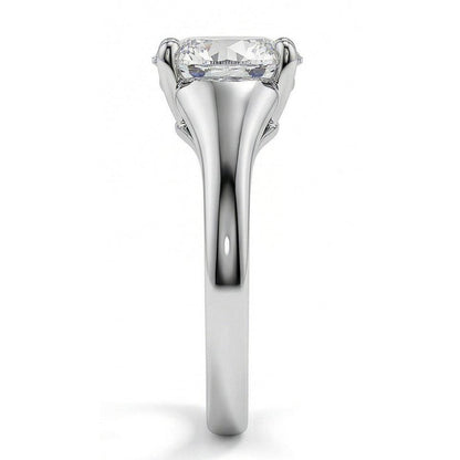 natural round diamond 2.25ct ring top view
