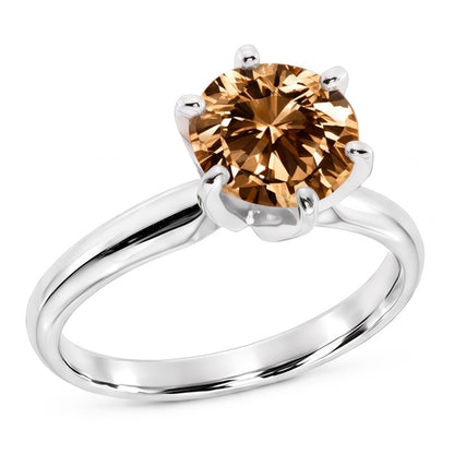 2.25 Ct. Solitaire Champagne Natural Earth Mined Diamond Jewelry Gemstone Ring