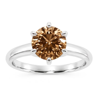 2.25 Ct. Solitaire Champagne Natural Earth Mined Diamond Jewelry Gemstone Ring