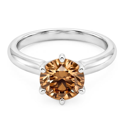 2.25 Ct. Solitaire Champagne Natural Earth Mined Diamond Jewelry Gemstone Ring