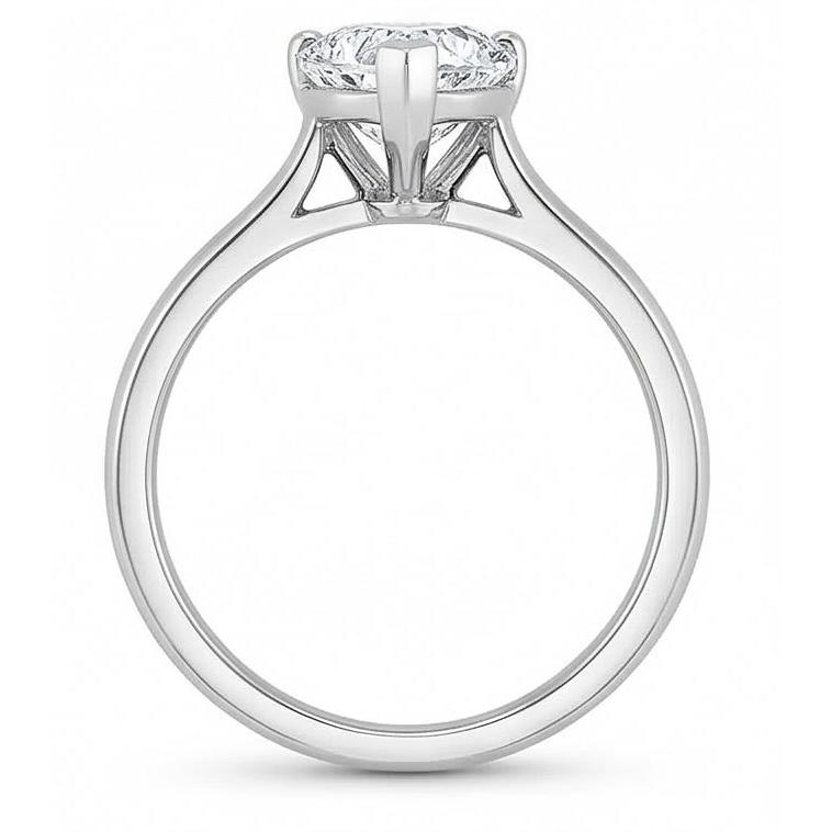 2.25 Ct Solitaire Heart Shape Natural Earth Mined Diamond Anniversary Ring White Gold