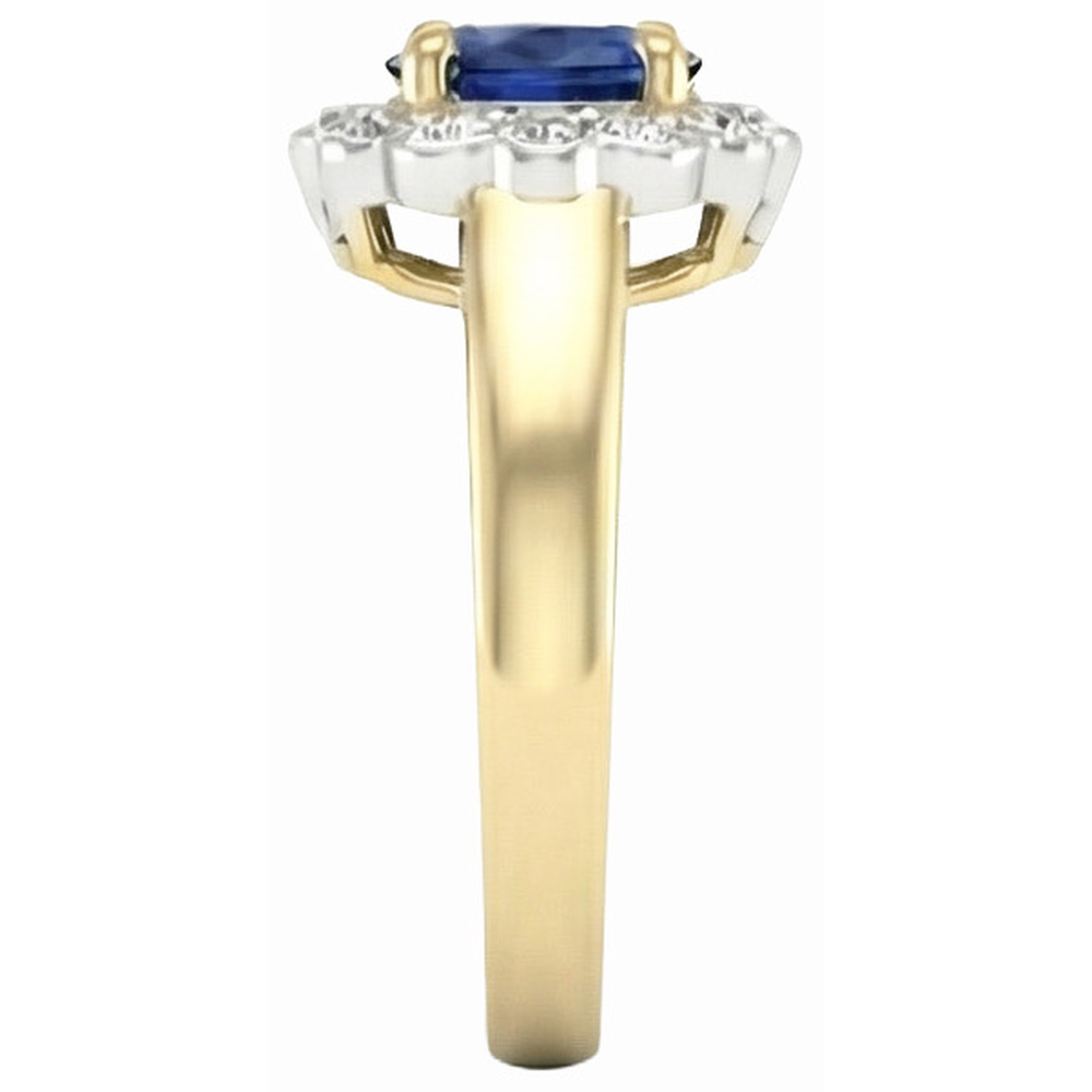 2.25 Ct. Sri Lanka Sapphire Natural Earth Mined Diamonds Halo Ring Two Tone New