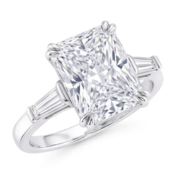 2.35 Ct. Natural Real Diamond ( Not Lab Grown )s Three Stone Royal Engagement Ring Gold