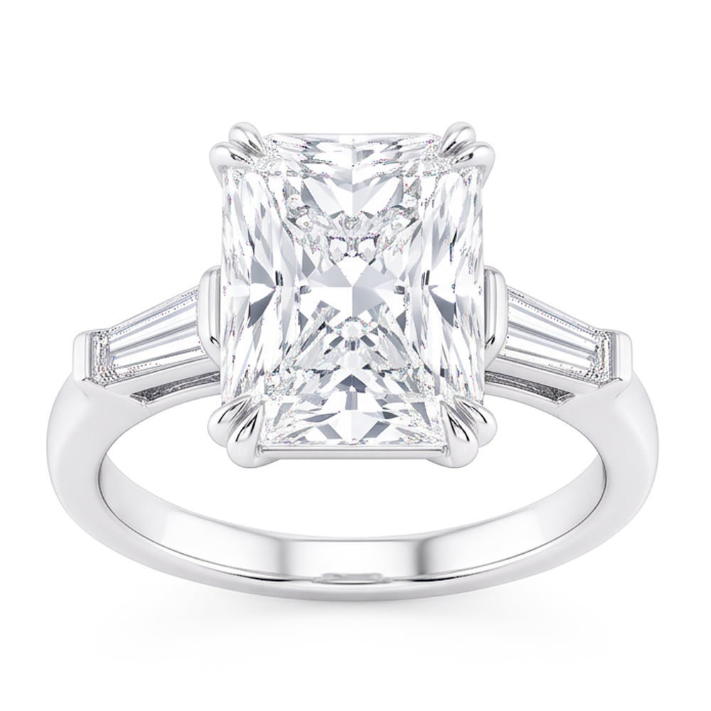 2.35 Ct. Natural Real Diamond ( Not Lab Grown )s Three Stone Royal Engagement Ring Gold
