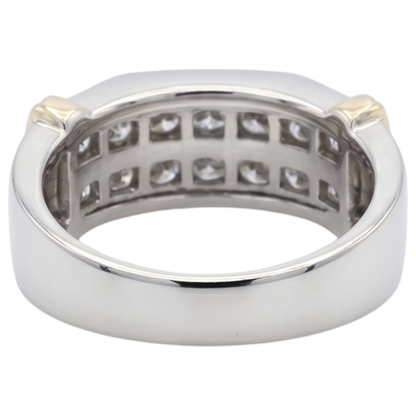 2.40 Carats Classic Round Diamond Men's Ring 10K White Gold