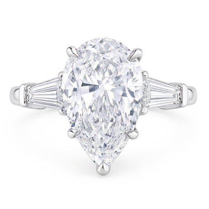 2.46 Carats Natural Real Diamond ( Not Lab Grown ) Engagement Ring 3 Stone White Gold 14K