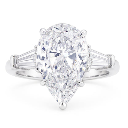 2.46 Carats Natural Real Diamond ( Not Lab Grown ) Engagement Ring 3 Stone White Gold 14K