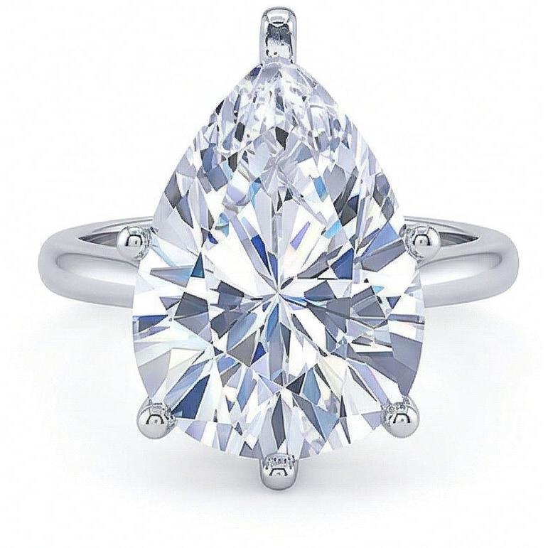 2.50 Carat Solitaire Pear Cut Natural Earth Mined Diamond Engagement Ring