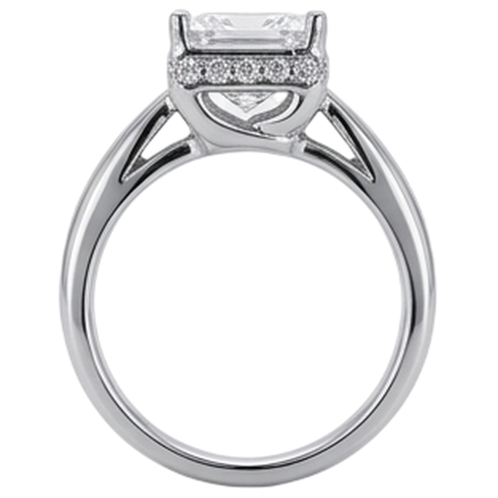 2.50 Carats Hidden Halo Princess Cut Natural Earth Mined Diamond Engagement Ring New