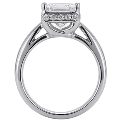 2.50 Carats Hidden Halo Princess Cut Natural Earth Mined Diamond Engagement Ring New