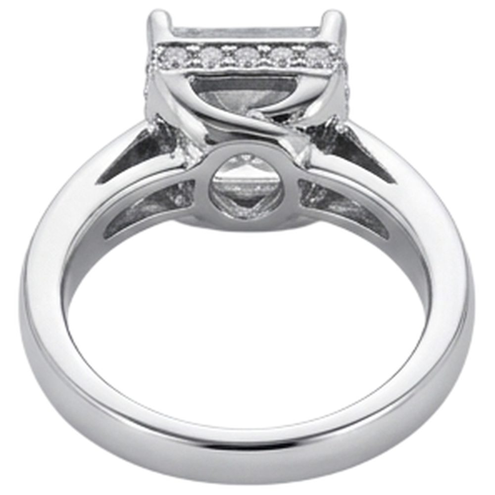 2.50 Carats Hidden Halo Princess Cut Natural Earth Mined Diamond Engagement Ring New