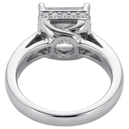 2.50 Carats Hidden Halo Princess Cut Natural Earth Mined Diamond Engagement Ring New