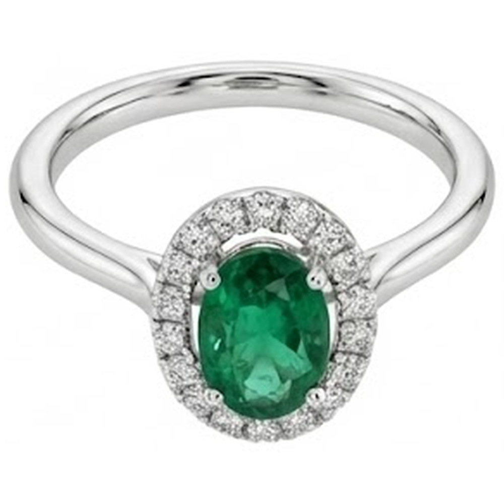 2.50 Carats Prong Set Green Emerald GIA And Natural Earth Mined Diamonds Wedding Ring White Gold