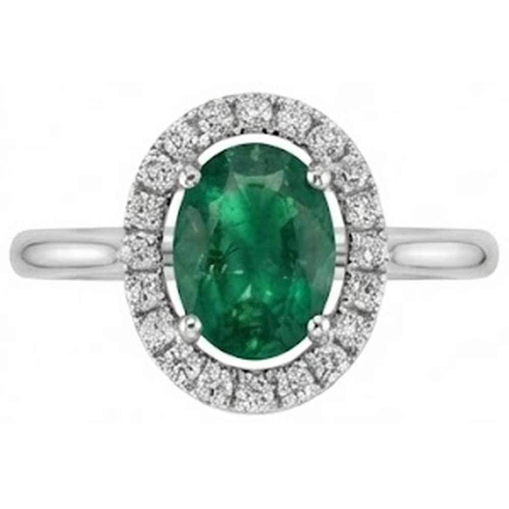 2.50 Carats Prong Set Green Emerald GIA And Natural Earth Mined Diamonds Wedding Ring White Gold