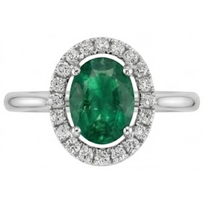 2.50 Carats Prong Set Green Emerald GIA And Natural Earth Mined Diamonds Wedding Ring White Gold