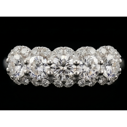 2.50 Carats Round Natural Earth Mined Diamond Women's Anniversary Ring White Gold 14K