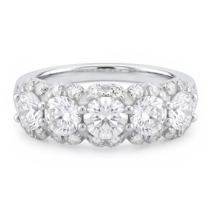 2.50 Carats Round Natural Earth Mined Diamond Women's Anniversary Ring White Gold 14K