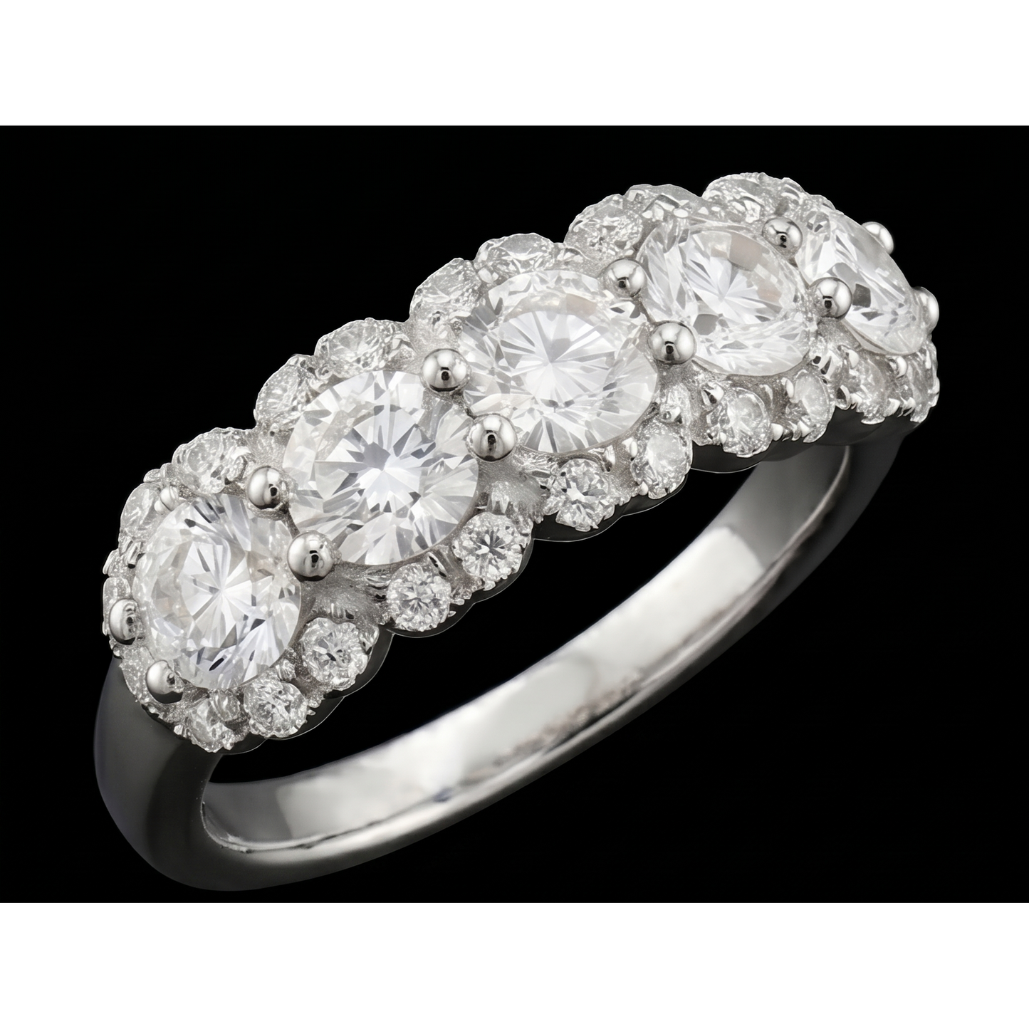 2.50 Carats Round Natural Earth Mined Diamond Women's Anniversary Ring White Gold 14K