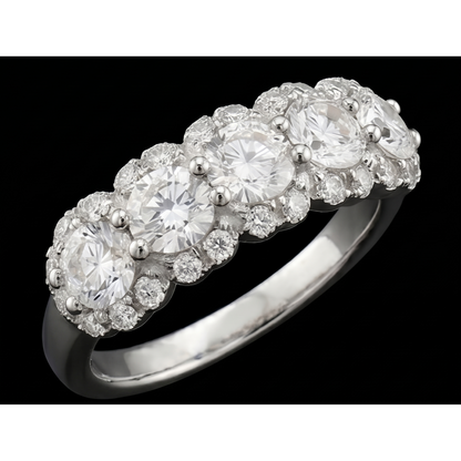 2.50 Carats Round Natural Earth Mined Diamond Women's Anniversary Ring White Gold 14K