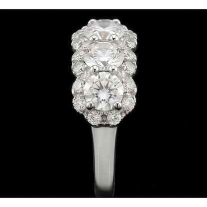 2.50 Carats Round Natural Earth Mined Diamond Women's Anniversary Ring White Gold 14K