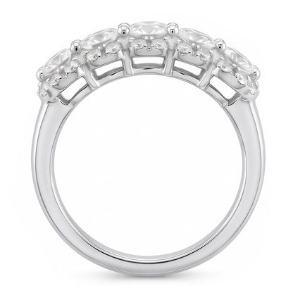 2.50 Carats Round Natural Earth Mined Diamond Women's Anniversary Ring White Gold 14K