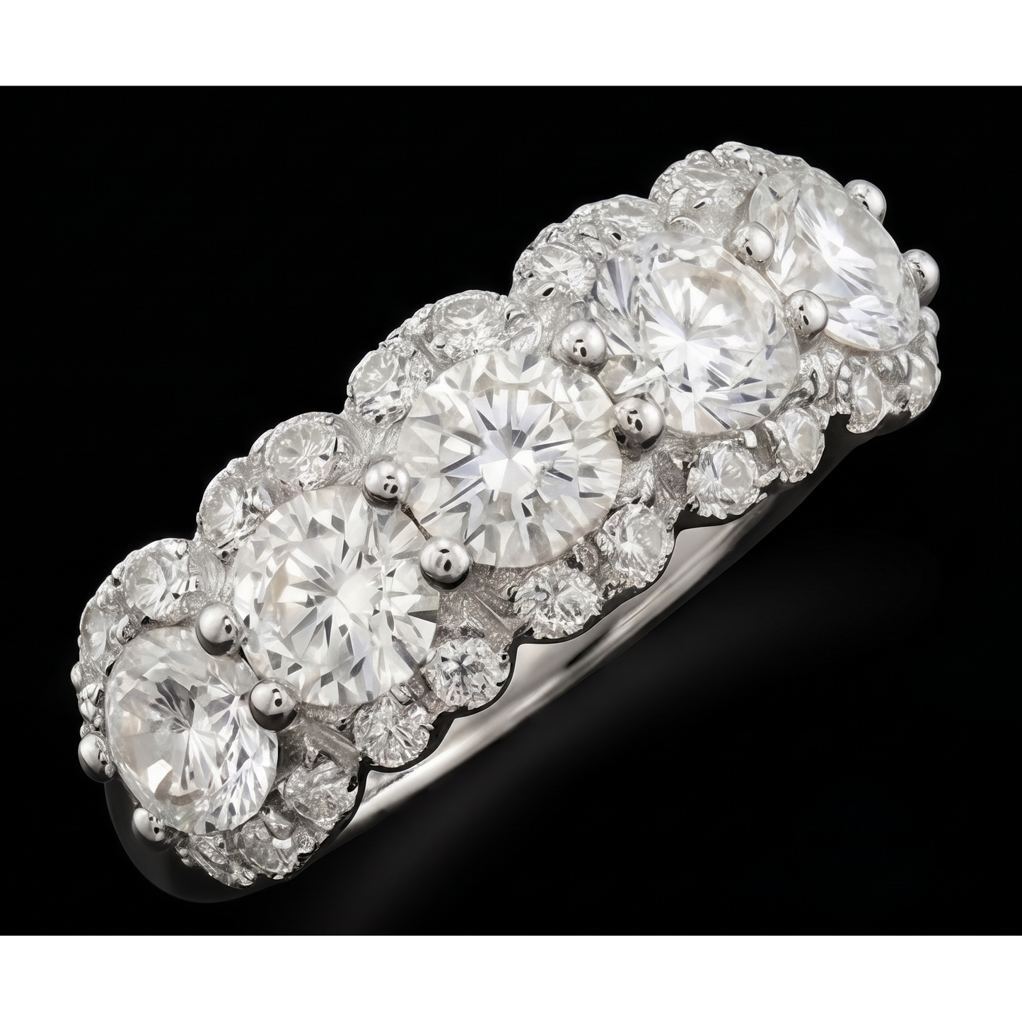 2.50 Carats Round Natural Earth Mined Diamond Women's Anniversary Ring White Gold 14K