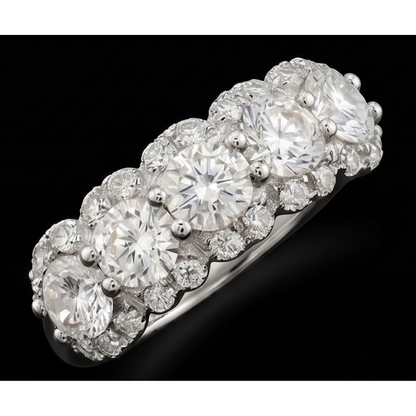 2.50 Carats Round Natural Earth Mined Diamond Women's Anniversary Ring White Gold 14K