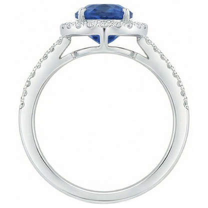 2.50 Ct Pear And Round Cut Sapphire Natural Earth Mined Diamonds Wedding Ring White Gold