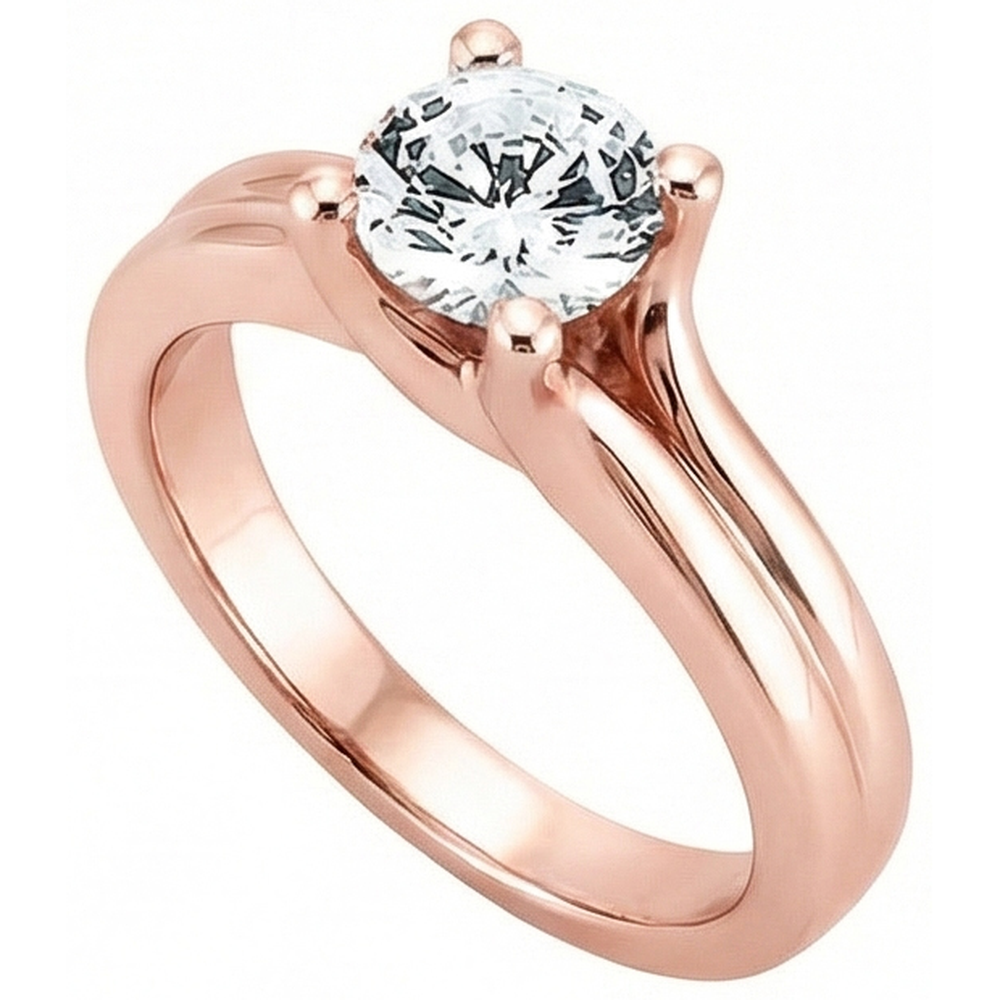 2.50 Ct. Round Natural Earth Mined Diamond Solitaire Rose Gold Ring New