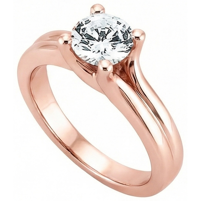 2.50 Ct. Round Natural Earth Mined Diamond Solitaire Rose Gold Ring New