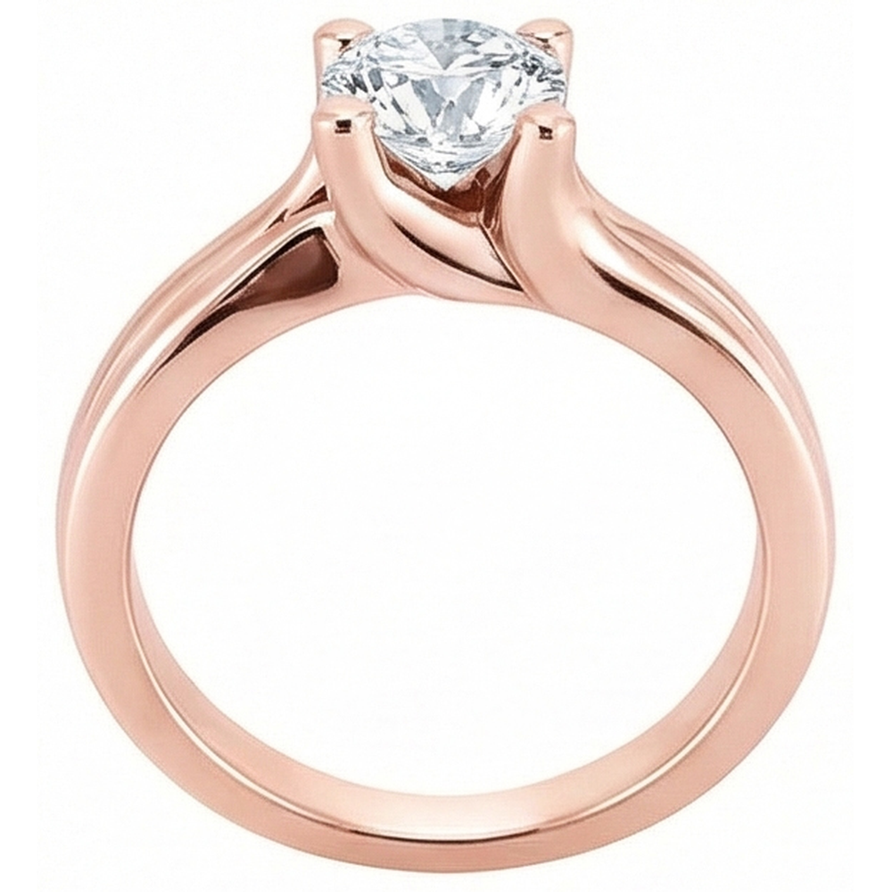 2.50 Ct. Round Natural Earth Mined Diamond Solitaire Rose Gold Ring New