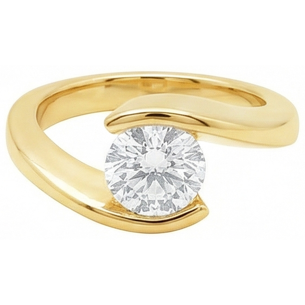 natural round diamond 2.50ct ring side angle