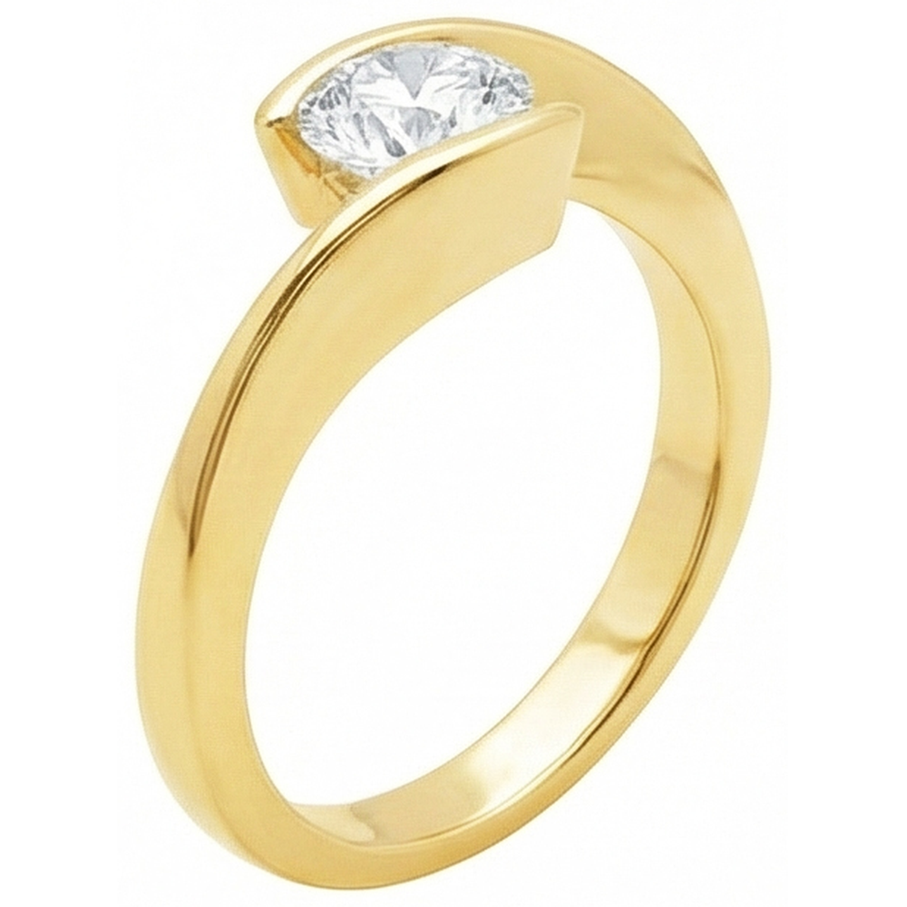 natural round diamond 2.50ct ring top view