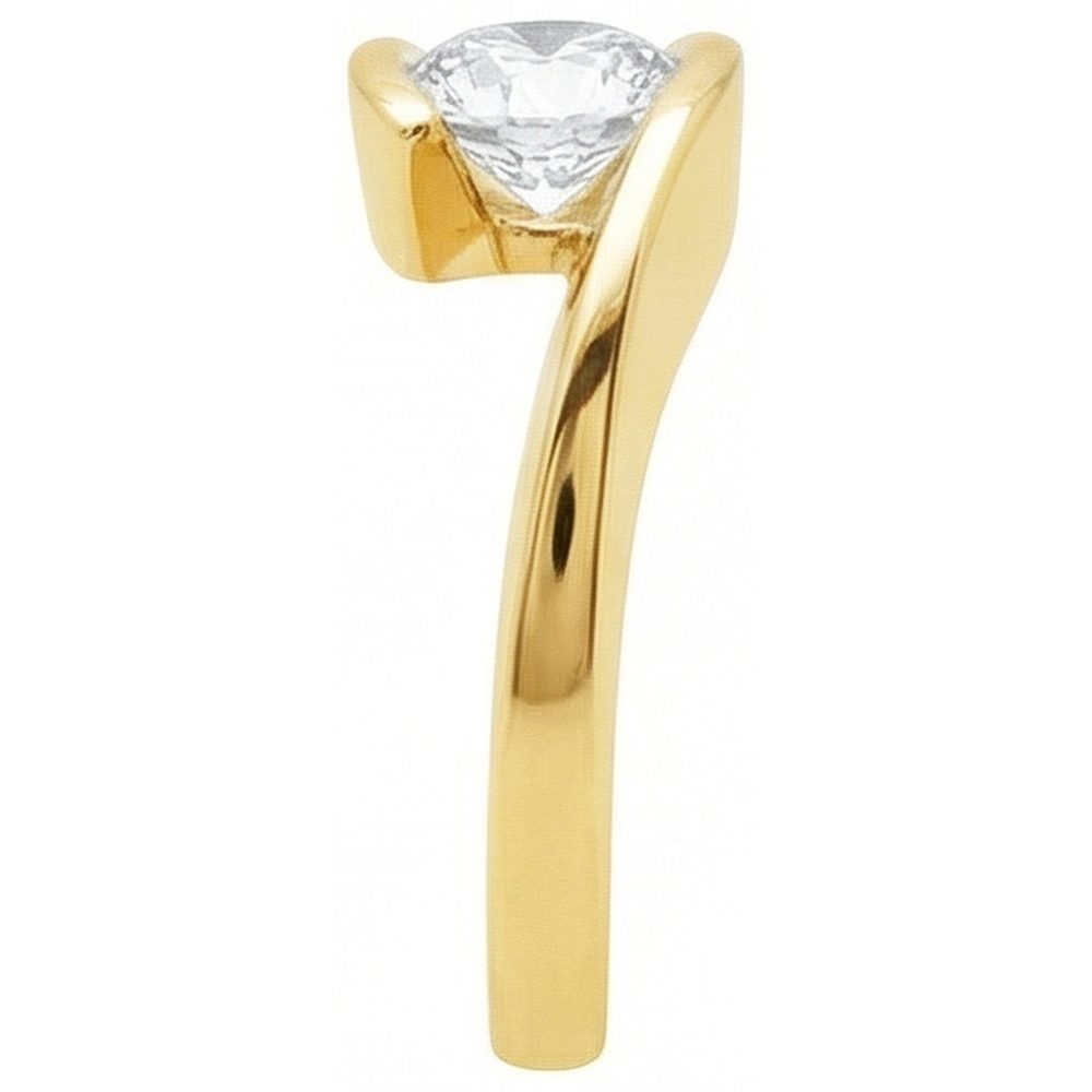 natural round diamond 2.50ct ring profile view