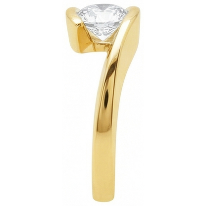 natural round diamond 2.50ct ring profile view