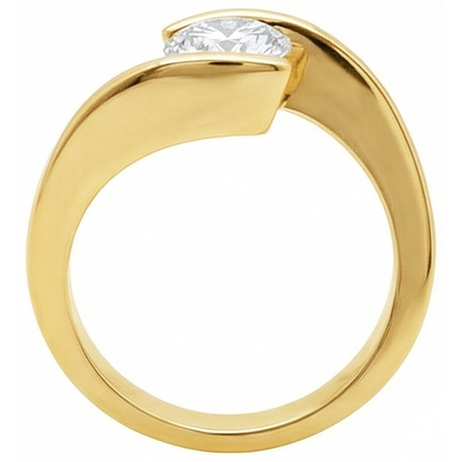 natural round diamond 2.50ct ring on white background