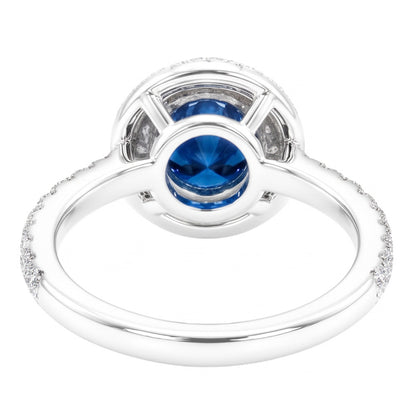 2.51 Carats Round Blue & White Natural Earth Mined Diamonds Wedding Ring Gemstone