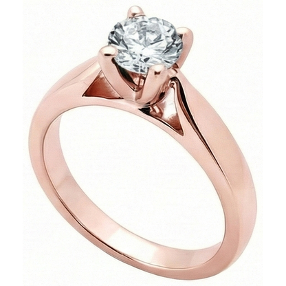2.51 Ct. Rose Gold Natural Earth Mined Diamond Solitaire Engagement Ring