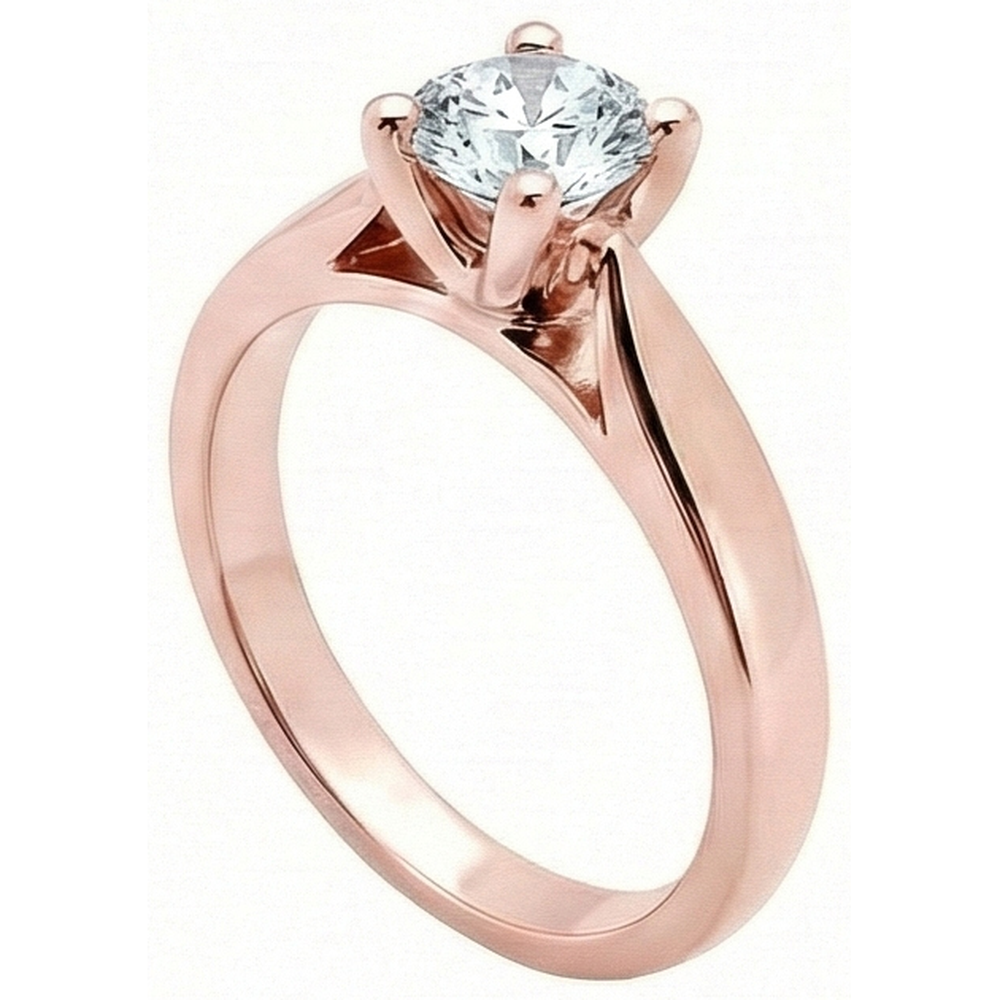 2.51 Ct. Rose Gold Natural Earth Mined Diamond Solitaire Engagement Ring