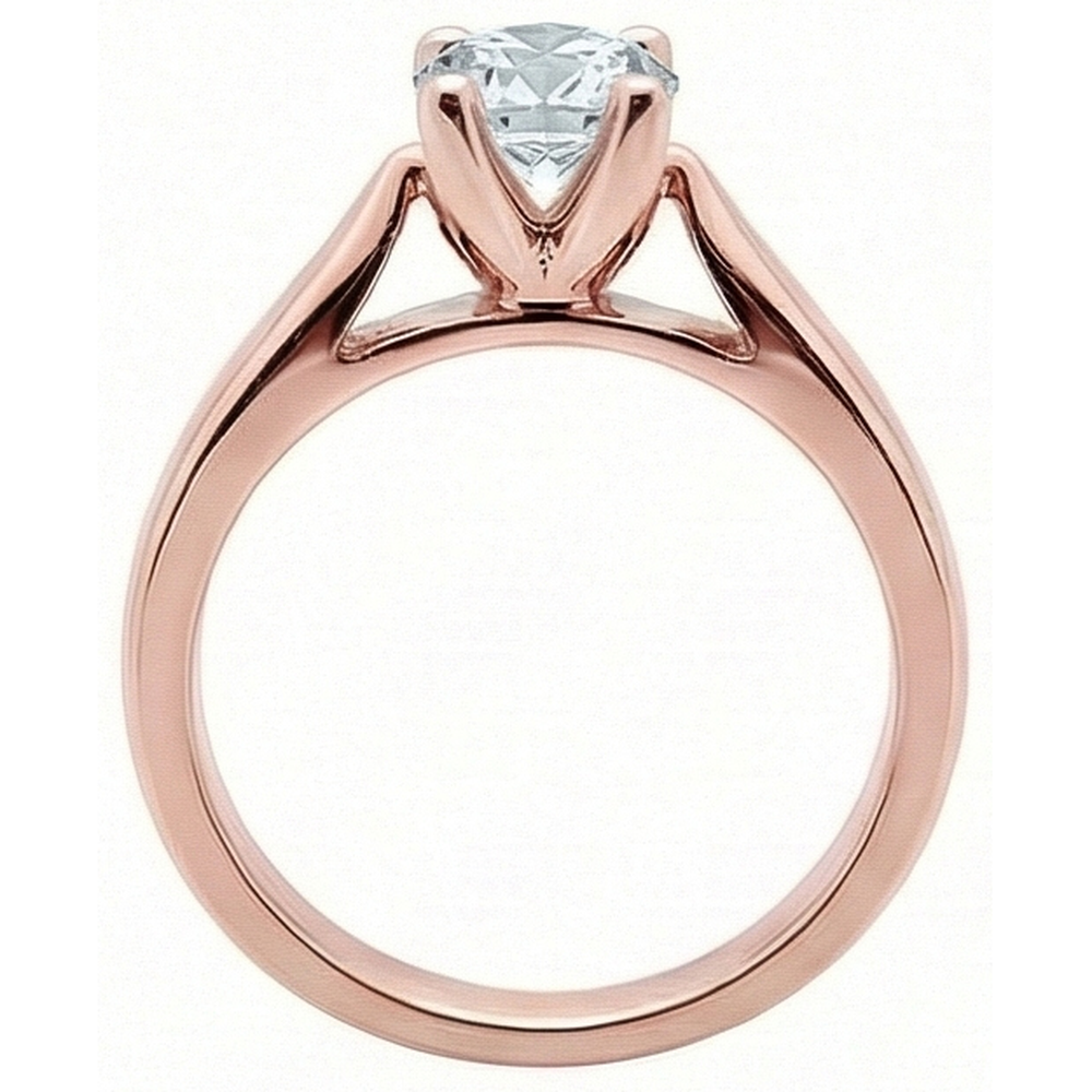 2.51 Ct. Rose Gold Natural Earth Mined Diamond Solitaire Engagement Ring