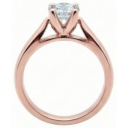 2.51 Ct. Rose Gold Natural Earth Mined Diamond Solitaire Engagement Ring