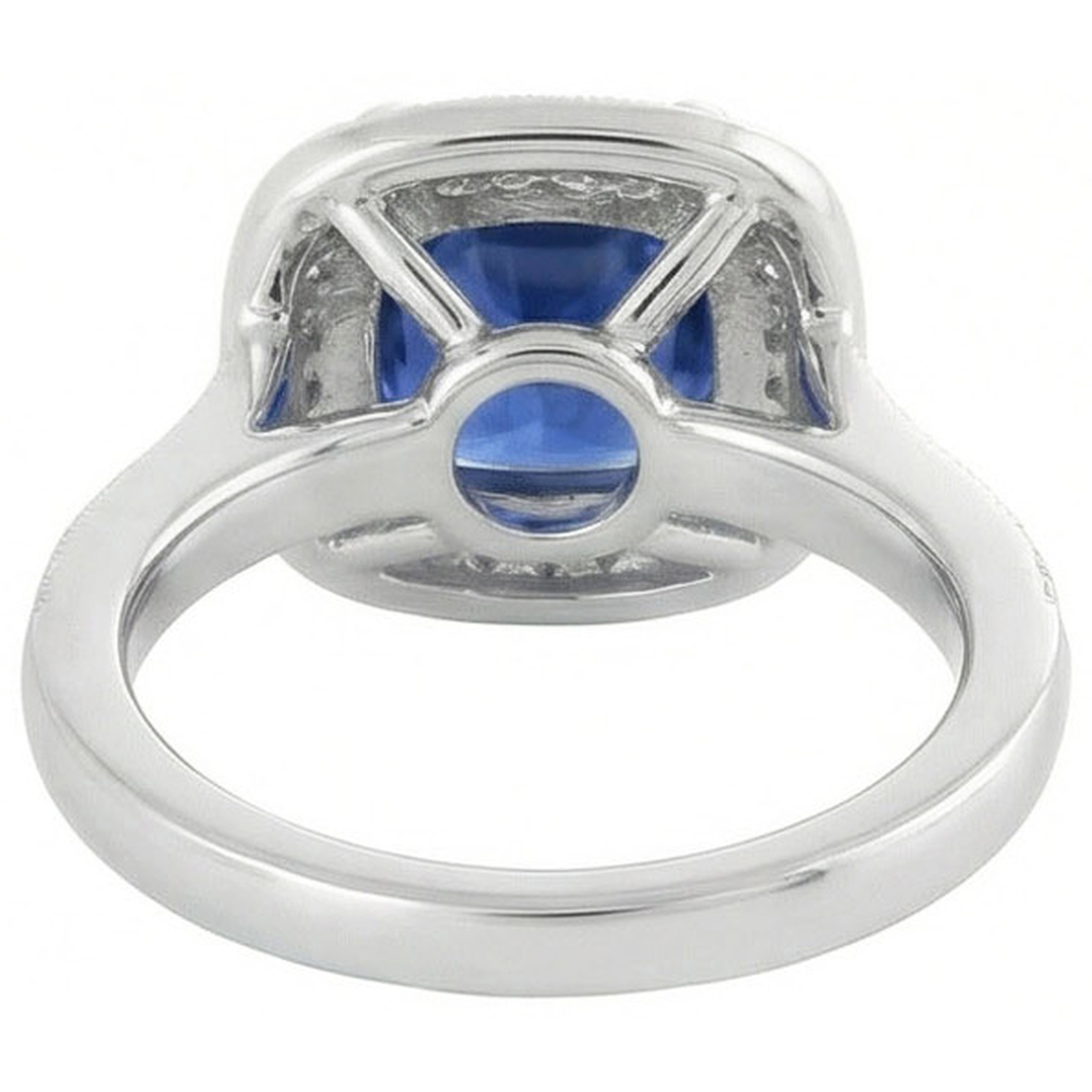 2.60 Ct Ceylon Sapphire And Natural Earth Mined Diamond Ring Gold White 14K