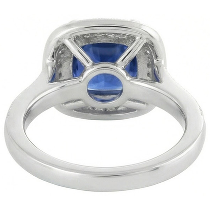2.60 Ct Ceylon Sapphire And Natural Earth Mined Diamond Ring Gold White 14K