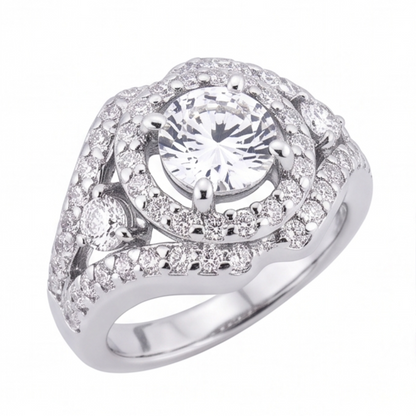 2.72 Ct. Big Natural Earth Mined Diamond Ring White Gold Anniversary Jewelry