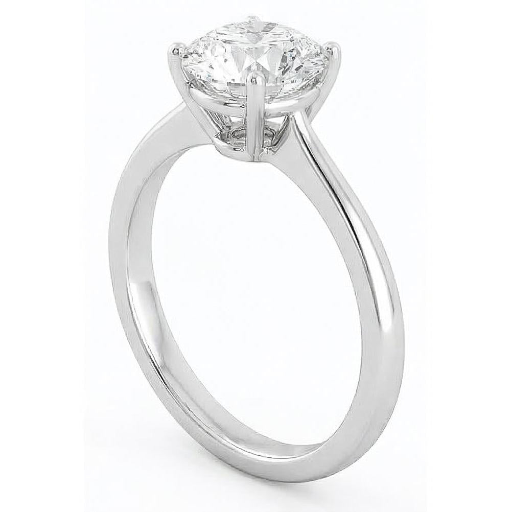 2.75 Ct Solitaire Natural Earth Mined Diamond Engagement Ring 4 Prongs 14K Gold White