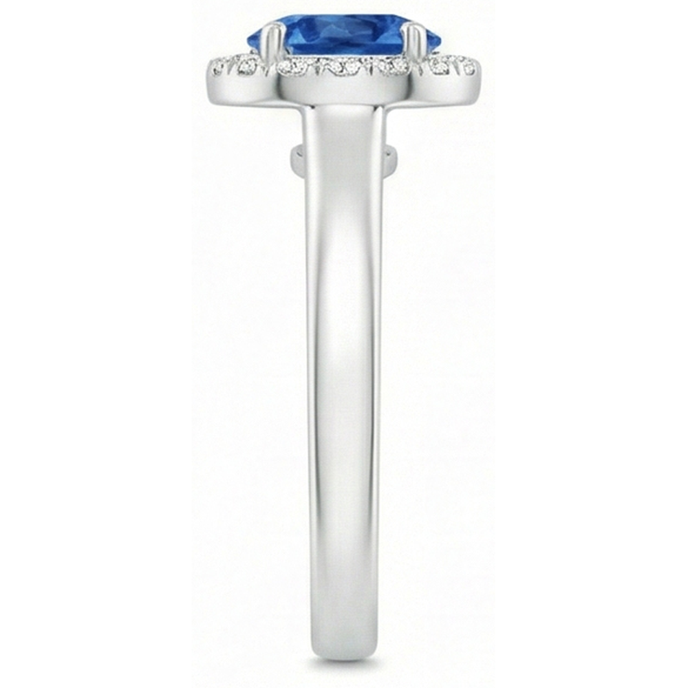 2.80 Ct Solitaire With Accents Ceylon Sapphire Natural Earth Mined Diamonds Ring WG 14K